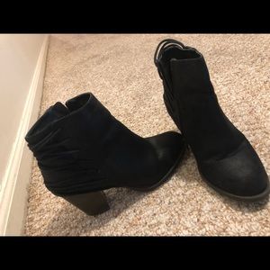 Black booties! Cute detail on the back